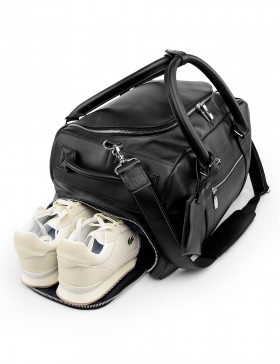 Дорожная сумка с отделением для обуви Foster черная Nappa